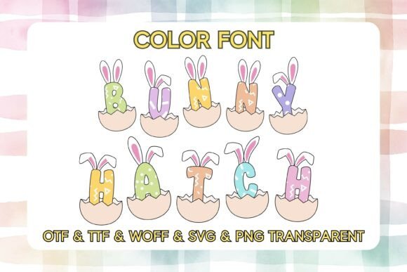 Bunny Hatch Color Font: Crafting Joyful Easter and Kids Designs